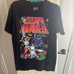 Star Wars Black T-Shirt with Silver Logo